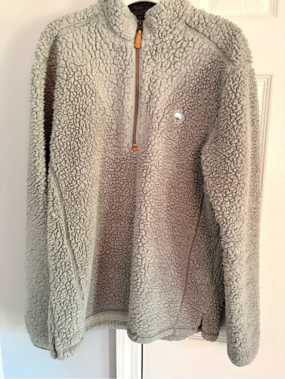 The Southern Shirt Company Light Gray Sherpa Quarter-Zip Pullover